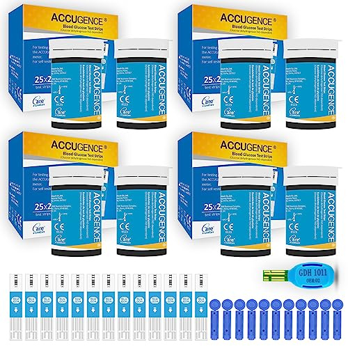 ACCUGENCE 200 Strisce Reattive per Glicemia con 200 Lancette, Compatibili con Misuratore Multifunzione ACCUGENCE PM900 3 in 1