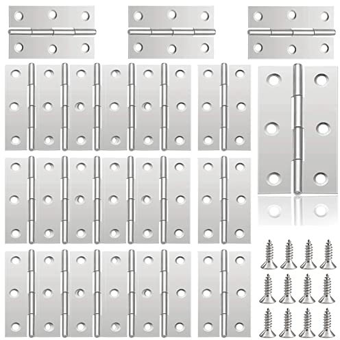 20 Stück Scharnier Edelstahl Türscharnier 55 * 34mm Scharniere Klappbar Scharniere Klein Klavierband Scharnier 6 Löcher mit 120 Schrauben