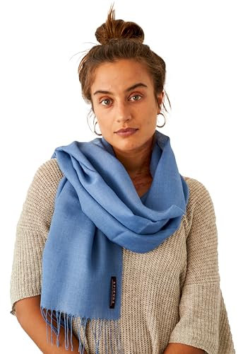 Apikuna® Premium Schal aus 70% Baby Alpaka, 30% Seide (200x70cm, Königsblau) – Eleganter Pashmina für Damen & Herren, alle Jahreszeiten – Perfekt für besondere Momente