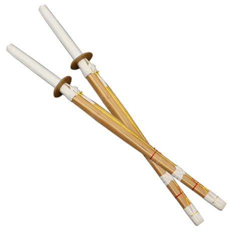 HJHUUA (80 cm,100 cm,120 cm) Spada da Samurai in bambù Naturale,Spade in Legno per Pratica Kendo,Katana in Legno Giapponese Fatta a Mano per Allenamento,Regali,Cosplay -1 pz/2 pz