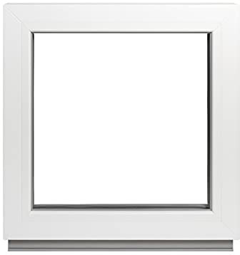 Alla storlekar fast glasering plastfönster – källarfönster B x H: 40 x 40 cm vitt fönster – dubbelglasfönster för trädgårdshus/garage fönster – premium plastfönster B x H: 400 x 400 mm