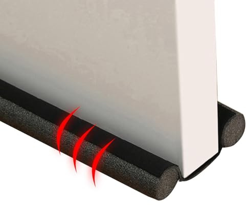 2 Piezas Burlete Puerta Entrada Espuma, 93cm Burlete Bajo Puerta Doble Rollo, Tira De Sellado Inferior De Puerta Ajustable, Tira De Sellado Para Antipolvo, Aislamiento Acústico, Agua E Insectos