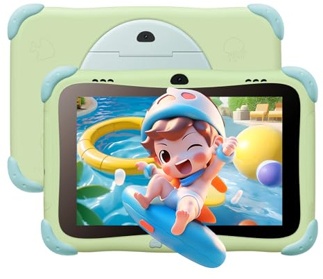 BWJBSW Tablet bambini, tablet Android da 8 pollici per bambini, tablet per bambini con processore quad-core, 32GB ROM, Android 14, Google Kids Space, controllo parentale, WiFi, Bluetooth 5.0