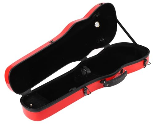 RASTKY Étui de Rangement pour Violon en Fiber de Carbone, Léger avec Jauge d'humidité pour Bretelles Doubles de Taille 4/4 Rouge