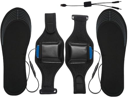 Semelles Chauffantes USB Rechargeables - Semelles Chauffantes Électriques | Chauffe-Pieds adhésifs – coupés sur Mesure, Unisexes Souples, avec Batterie au Lithium et Sac de Batterie, rechargeabl