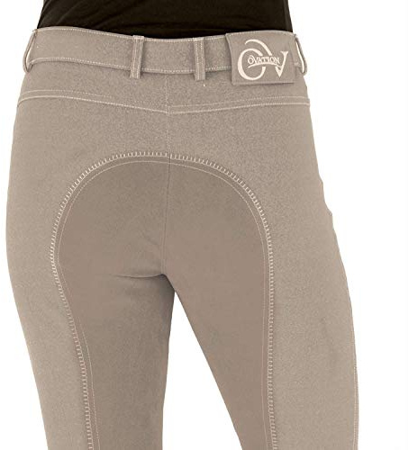 Ovation Women's Comfortable Equestrian Horse Riding Softflex Euro Melange Full Seat Breech, Neutral Beige, 30 Regular