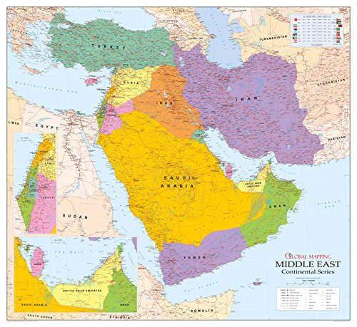 Detailed Political Map of the Middle East - Size - 130 x 119 cm