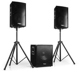 Ibiza Sound - Système sonorisation Complet SUB15A - DISCO8B - 2 Enceintes 12 + Caisson 15 + Câbles - 800W