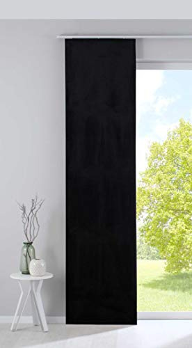 Gardinenbox: tenda a pannello Milano in velluto, opaca, asta di contrappeso, colore nero, altezza x larghezza 245x60 cm