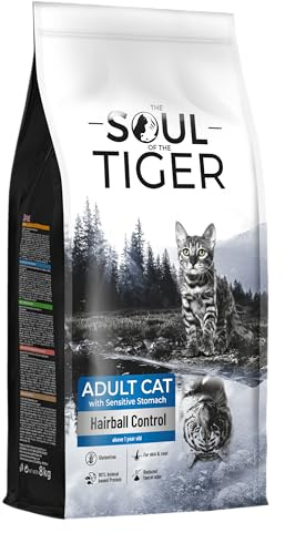 The Soul of the Tiger - Dry Food for Adult Cats with Sensitive Stomachs, Hairball Control, 8 kg