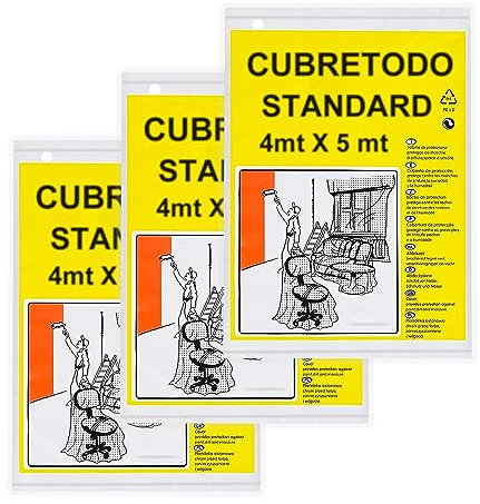 Abdeckfolie 4m x 5m Maler 10μm Abdeckfolie Transparente Baufolie Staubschutzfolie Plastikplane Allzweck-Folie Malerplane Malerfolie Abdeckvlies Abdeckplane Malerarbeit (10μm - 3Stück)