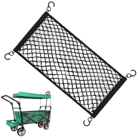 Bagagenät bil bagagenät 70 x 35 cm bagagenät för bil bagageutrymme elastiskt bakre bagagenät för, fyrhjulingar, husbilar elastisk nätficka organiserare för att hänga handvagn vikbar