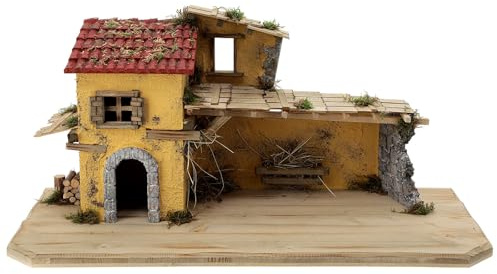 Holyart Stalla Oed presepe 12 cm Stile Nordico Legno 35x70x30 cm