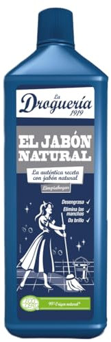 LA DROGUERIA - Limpiahogar Jabón Natural - 1L (1000ml) - Limpiador Multisuperficies Concentrado Ecológico - Desengrasante y Abrillantador sin Residuos