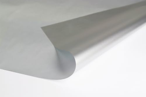 Silver Cellophane Gift Wrap (2m x 800mm Folded Sheet) Extra Wide | Ideal for Florists, Flower Bouquets, Floral Displays, Sweets, Cake Trays, Party Favours, Craft Projects and Gift Boxes