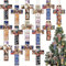 Dtaigou 24X Wooden Nativity Craft Decor,Religious Christian Ornaments Sign,Christmas Nativity Scene Ornaments,cro-ss Nativity Scene Ornament, For Family Home