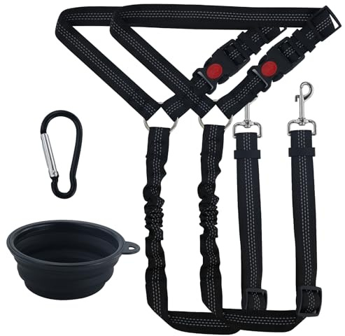 Cintura di sicurezza per auto, cintura di sicurezza per cani, imbracatura auto con 1 ciotola pieghevole nera per animali domestici, cani, pettorina di sicurezza, accessori da viaggio nel Regno Unito,