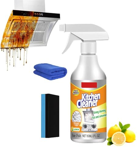 Detergente in schiuma da cucina, spray multiuso per piani cottura domestici, detergente multiuso per macchie ostinate per pentole e padelle, detergente per macchie di olio (1 pezzo)