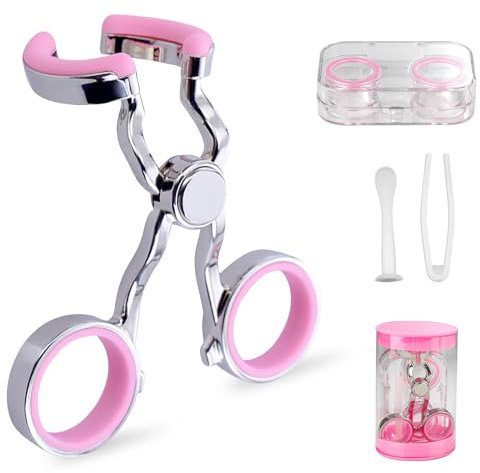 AHRLIC Contact Lens Remover and Applicator Tool Kit, Contact Lens Applicator with Soft Tip, Portable Contact Lens Insertion Tool with Storage Case and Tweezers, Ideal for Beginners and Travel