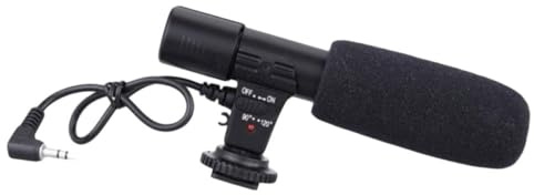 DOITOOL 1 Pieza Micrófono De Grabación De Entrevista Micrófono para Videoblogs Entrevista para Videocámara para Grabación De Audio De Vídeo Negro