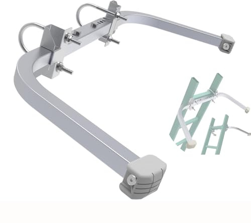 Ladder Stabilizer, Heavy Duty Steel Ladder Roof Hook, Secure And Stable Ladder Standoff Arms, Ladder Roof Hook With Non-Slip Rubber Bottom Pad For Roof Gutter Cleaning Tools