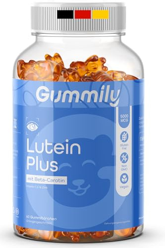 Gummily® Sugar-Free Lutein Complex Eye Gummies - Beta-Carotene - Vitamins C and E - Vegan - Eye Vitamins - Alternative to Lutein Capsules