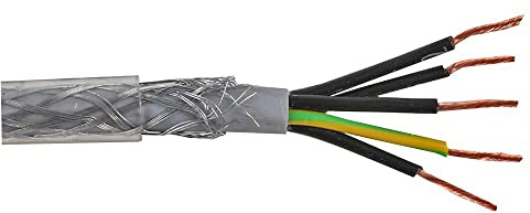 5 Core SY Braided Armoured Control Flex Cable 0.75mm,1.0mm,1.5mm,2.5mm,4mm,6mm (10 Metre, 0.75mm²)