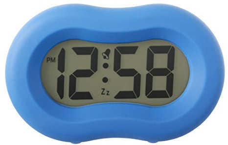 Acctim Vierra Digital Alarm Clock Smartlite® Superbrite® Crescendo Alarm Silicone Case Moroccan Blue