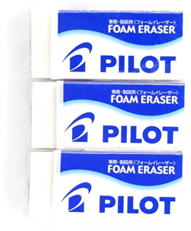 Pilot Foam Eraser S (ER-F6), Pack of 3 (Japan Import) [Komainu-Dou Original Package]