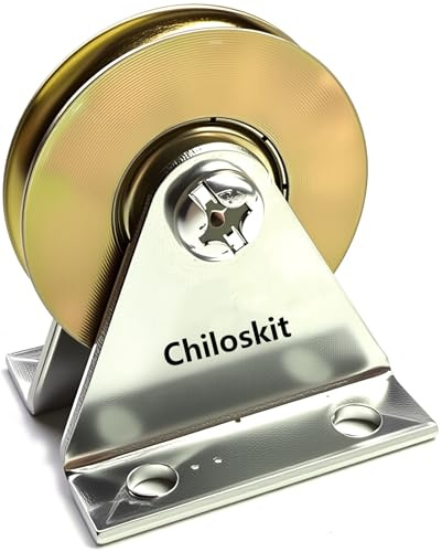 Chiloskit Poulie silencieuse à câble pour corde à montage mural Poulie de levage Système de blocage pour équipement de gym, Diamètre de 38 mm, Charge de travail 200 kg (Type L)
