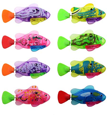 Escomdp Jouets de Poisson électroniques Animaux de Compagnie Animaux de Compagnie Jouet de Bain Baignoire, Fish Tank Enfants Cadeau d'anniversaire de Noël (6 Couleurs)