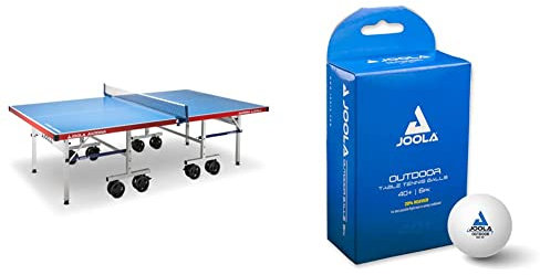JOOLA 11650 Tischtennistisch ALUTERNA - Profi Outdoor Tischtennisplatte Wetterfest 6 MM & 42181 Unisex – Erwachsene TT-Ball Outdoor Tischtennisbälle, Mehrfarbig, One-Size