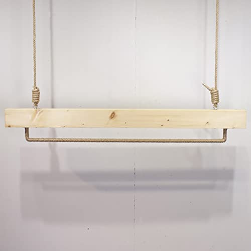 JUNNIU FKDEYICOAT Perchero Colgante de Madera con Cuerda, Perchero Montado en el Techo, Perchero Industrial Vintage para Comercial (Tamaño : 100cm) Decoration