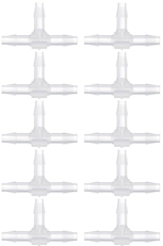Homoyoyo 10pcs T-shaped Plastic Tee 2mm Plastic Tee Barb Fittings Aquarium Airline Hose Airline Check Valve Fish Tank 3 Way Hose Parts Air Valve