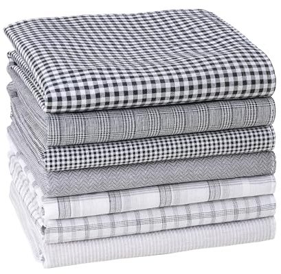 HOULIFE Mens Handkerchiefs, Classic Plaid Gents Hankies Pocket Square Set | Cotton Handkerchief for Men, Soft Material, for Wedding Party Daily Use, Durable & Portable