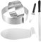 HEIYUET 5-teilig Tortenboden Schneidehilfe Set, Torten Zubehör Set with Tortenboden Schneidehilfe Verstellbar 6-8 Zoll /9-12 Zoll, Konditormesser, Tortenheber Edelstahl, Kuchenspatel