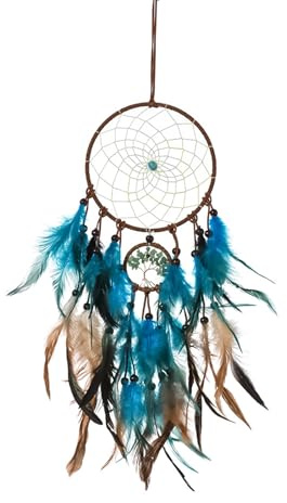 Dream Traumfänger mit Federn, Handgefertigt Dreamcatcher Vintage, Dreamcatcher mit Bunt Perlen, Dream Catchers für Zuhause Schlafzimmer Wanddekoration Handwerk Geschenk