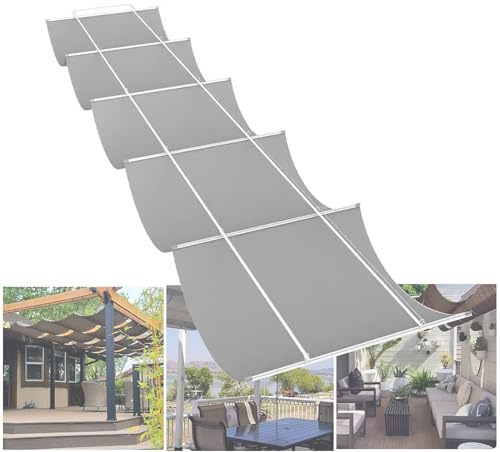 Toldo retráctil con sistema de alambre de tensión – 90% de protección UV para patios, pérgolas y balcones. Ideal para cobertura al aire libre y protección solar