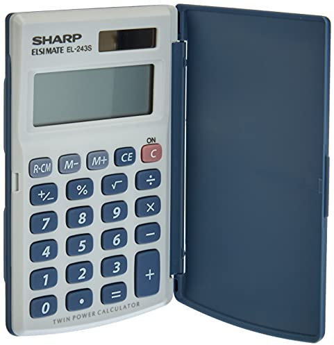 Sharp EL-243S Taschenrechner (8 Stellen, Solar- und Batteriebetrieb) Weiß