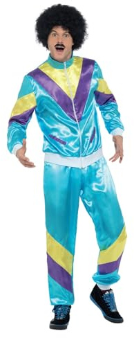 Smiffys Costume combinaison coquillage super mode des années 80, avec veste et pantalon, Taille XL - Bleu
