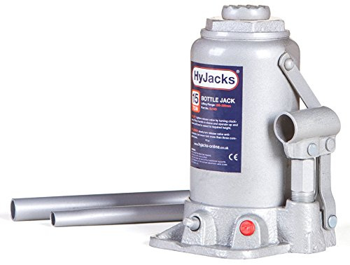 SGS 15 Tonne Bottle Jack, Hydraulic, Steel Wide Base - Range: 205 mm - 390 mm