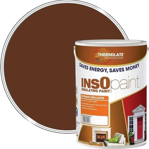 InsOpaint Advance Energy Saving Paint Leaf Brown 5L – Tough Acrylic Wall & Ceiling Emulsion for Interior Use – Anti Condensation, Mould Resistant & Long Lasting Thermal Insulation Paint
