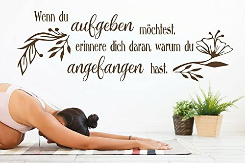 tjapalo® TK45x wandtattoo Motivation Sport Motivationssprüche Fitnessstudio Wandaufkleber Fitness - Wenn du aufgeben möchtest..., Größe: B80xH28cm