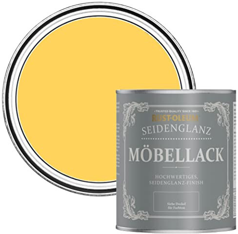 Rust-Oleum Yellow Furniture Paint in Satin Finish - Lemon Jelly 750ml