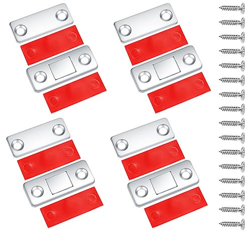 4 Pezzi Adesivo Chiusura Magnetica, Calamite Porta Ultra Sottile, Chiusure Magnetiche per Ante Mobili, Magnete Chiusura per Cassetti Magneti Armadio Chiusure Cucina