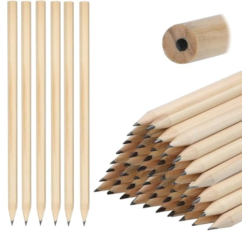 LEKEFETO 200 HB-träpennor 17,7 cm x 0,7 cm, naturliga träpennor, barnpennor, HB-blyertspennor, grafitpennor för barn, studenter, skolmaterial (rund)