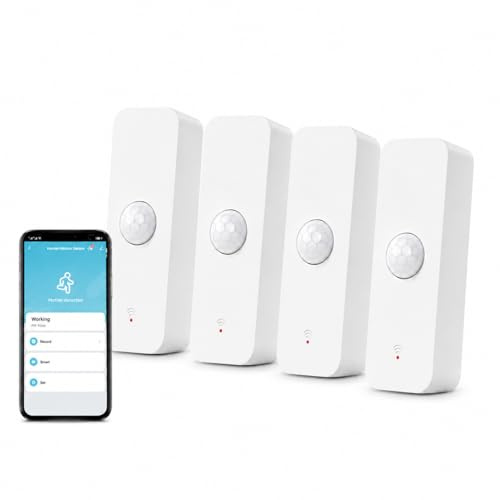 WiFi PIR Motion Sensor Smart Detector with App Alerts for Home Security | No Hub Required, Real-time App Alerts, Wireless Setup and Smart Home Control for Apartments, Offices and Homes