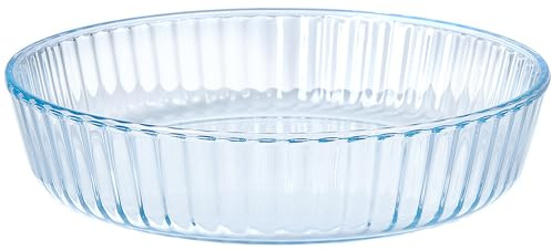 RONDURE Deep Pie Dish for Baking 10-inch Glass Pie Plate Pan Clear - 2.3 Inch Deep - for Oven Baking Crust Quiche and Serving
