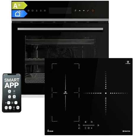 Ensemble de cuisson autonome : four encastré de 60 cm EB8319PHC + plaque à induction de 59 cm IND5903SP | Chaleur tournante | Air chaud | Minuteur | SET8319PHCIND593SP