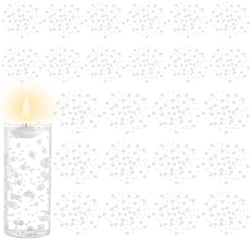 EGKamh 40 Pcs Artificial Floating Beads Pearls String, White 8+3mm Faux Pearl Bead Strings for Centerpieces Vases Filler,Garland Decoration, Wedding Crafts Party Home Table Decor